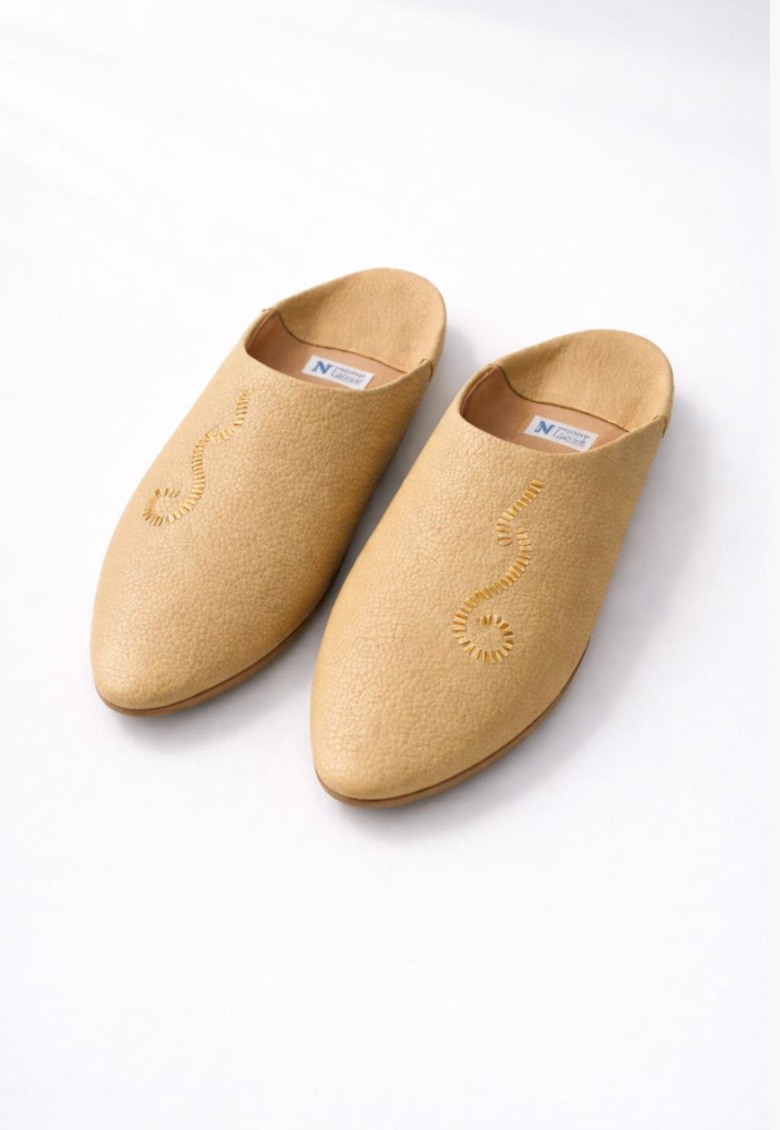 Handmade Moroccan Leather Babouche Slippers for Men