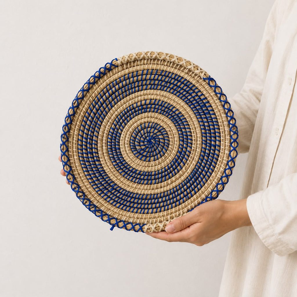 Handwoven Straw Wall Basket