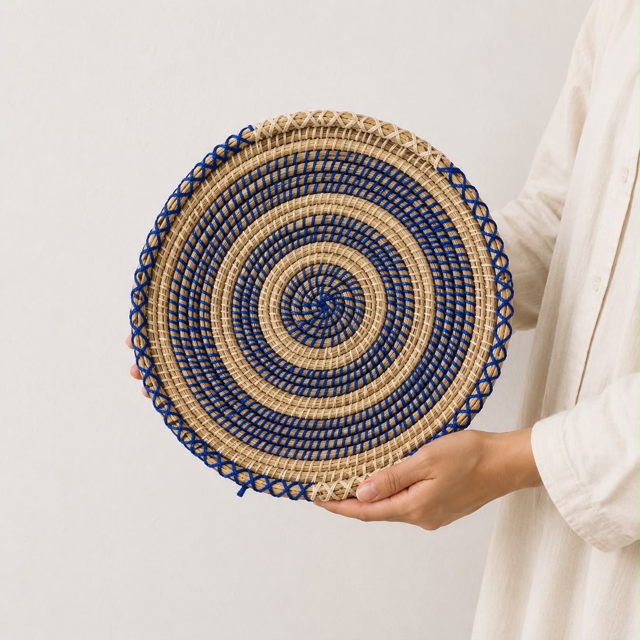 Handwoven Straw Wall Basket